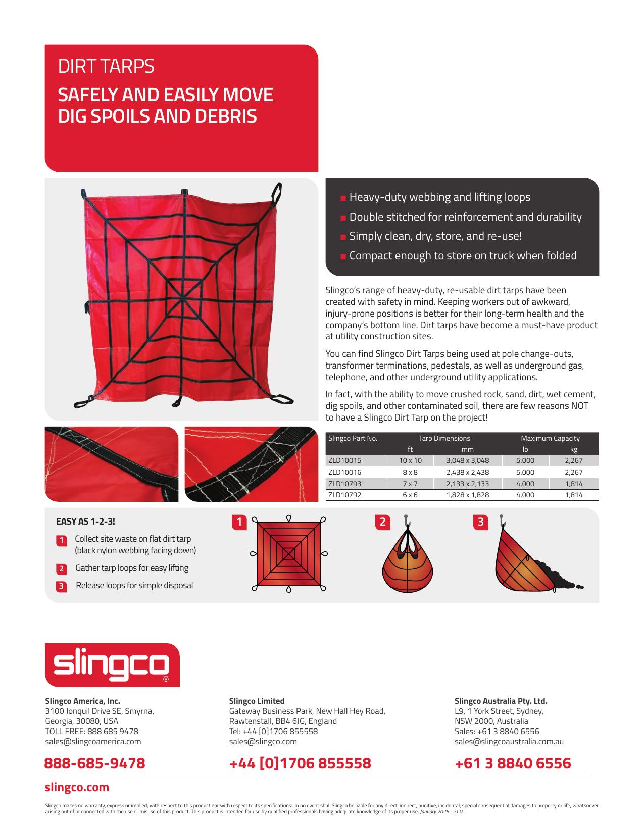 Dirt Tarps product information and usage